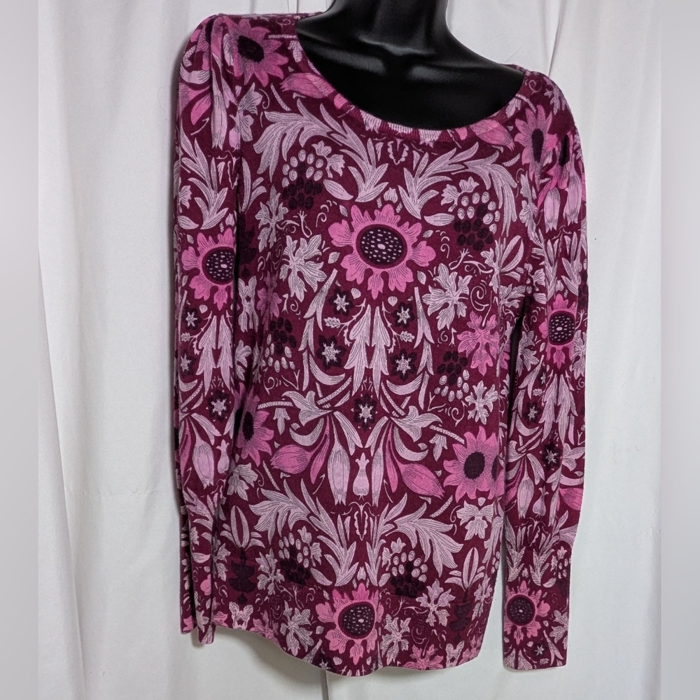 Women's Talbots Merino Wool Light-weight Winter/Spring Sweater poof sleeve| M
